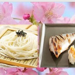Somen-Cool-200g+Saba-Shioyaki บะหมี่โซเมนเย็น 200g+ปลาทูเค็มย่าง