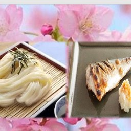 Udon-Cool-300g+Saba-Shioyaki บะหมี่อุด้งเย็น 300g+ปลาทูเค็มย่าง