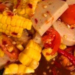 ตำข้าวโพดหมูยอ ใส่ปลาร้า