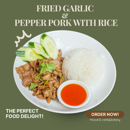 ข้าวหมูกระเทียมพริกไทย