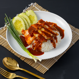 ข้าวหมูแดงหมูกรอบ