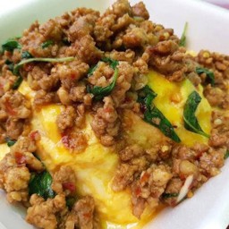 ข้าวไข่ข้น+กะเพราหมูสับ