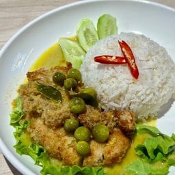 ข้าวไก่กรอบซอสเขียวหวาน