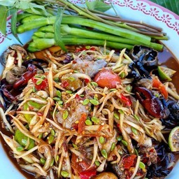 ตำลาวปลาร้ากุ้งสด