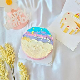 The moon (ระบุข้อความหน้าเค้กได้)