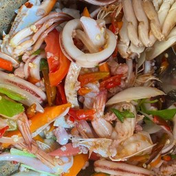ตำปูม้า+ปลาหมึก+กุ้งสด