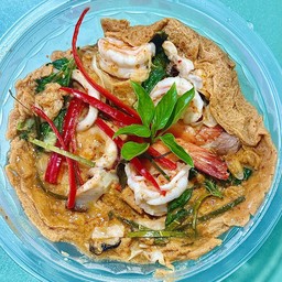 ข้าวหน้าไข่ข้นห่อหมกทะเล