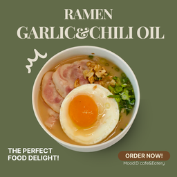 ราเมนซุปกระดูกหมูน้ำมันกระเทียม