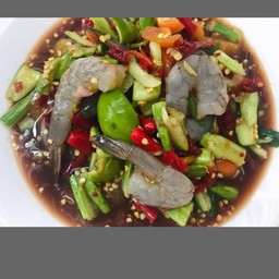 ตำแตง+กุ้งสด