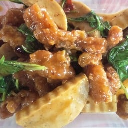 ข้าว+กระเพราไก่ยอไก่กรอบ