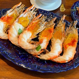 กุ้งแม่น้ำเผา+น้ำจิ้มซีฟู้ด