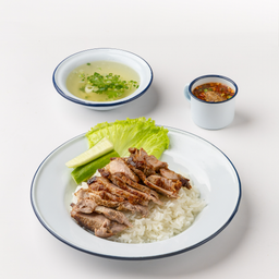Grilled Pork with Thai Spicy Sauce ข้าวหมูย่างจิ้มแจ่ว