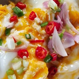 ข้าวไ่ข่ขยี้พริกน้ำปลา