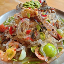 ตำเส้นแก้วปูม้าปลาร้า.