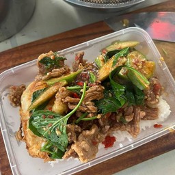 ข้าวเนื้อผัดมะเขือ