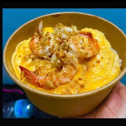 กุ้งกระเทียม + ไข่ข้น