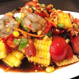 ตำข้าวโพดกุ้งสด