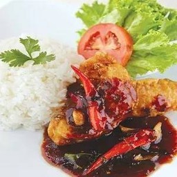 ข้าวปลากระพงลุยสวน