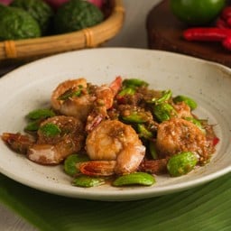 กุ้งผัดกะปิสะตอ