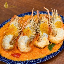 กุ้งแม่น้ำผัดผงกะหรี่