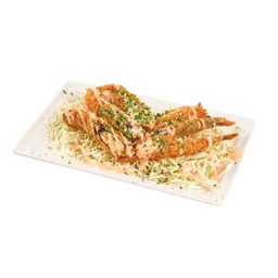 ปลาไข่ทอดราดซอสเมนไทมาโย