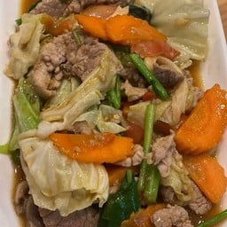 ผัดผักรวมหมูชิ้น