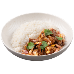 ข้าวเนื้อทอดกระเทียม