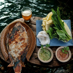 ปลาทับทิม&ผักสด size M