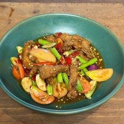 ตำหมูทอด