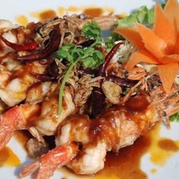 กุ้งราดซอสมะขาม