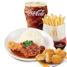 [อร่อยซ่ากับโค้ก] ชุดอิ่มคุ้ม แมคข้าวน้ำตกไก่ทอด