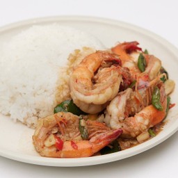 ผัดพริกขี้หนูราดข้าว