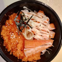 ข้าวหน้าปูอัด+ไข่กุ้ง