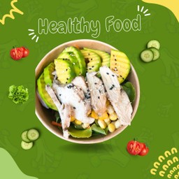 สลัดอกไก่+อโวคาโด