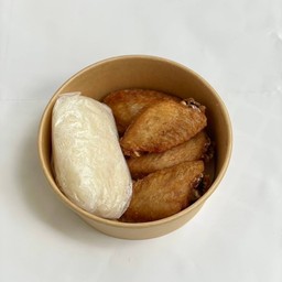 Set.ปีกไก่ทอด+ข้าวเหนียว (4 ชิ้น)