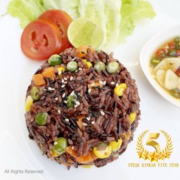 ข้าวผัดไข่ ไรซ์เบอร์รี่ ผักสามสี