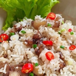 ข้าวผัดมันเนื้อ+ พริกซอย