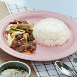 ผัดน้ำมันหอยราดข้าว