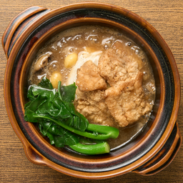 ราดหน้าลาวาปลากะพง ( คะน้าฮ่องกง + ห่อไข่ )