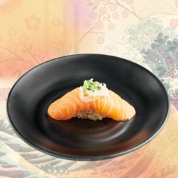 ซูชิแซลมอนกัมบัสโซ                     ( Salmon Gambascho Sushi )