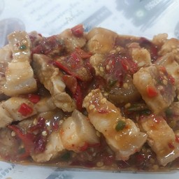 หมูสามชั้น ผัดกระปิ กับข้าว