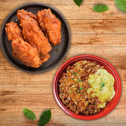 [เซตสุดฮิต] Size S (5 ชิ้น) + ข้าวหน้าหมูสับทอดกระเทียม+ไข่นุ่ม