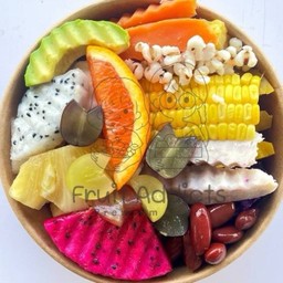 Sl28 สลัดผลไม้ ธัญพืช (กล่องกลมน้ำตาลเล็ก)