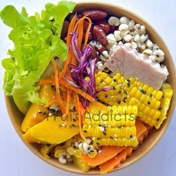 Sl27 สลัดผัก ธัญพืช (กล่องกลมน้ำตาลเล็ก)