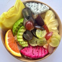 Sl24 สลัดผลไม้รวม (กล่องกลมน้ำตาลเล็ก)