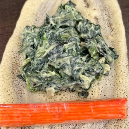 ผักโขม+ปูอัด(มะเขือ+มายองเนส