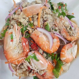 ยำวุ้นเส้นหมูสับกุ้ง