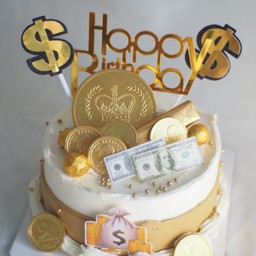 เค้กร่ำรวยเหรียญทอง ครึ่งปอนด์ ไม่รับเขียนข้อความเพิ่ม