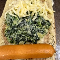 ผักโขม+ชีส+ใส้กรอก(มายองเนส+มะเขือ)