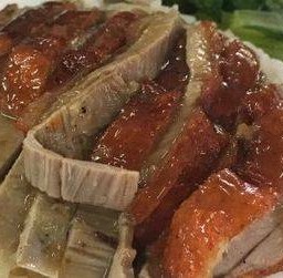 Pizza Steamed Egg 茶碗蒸し with Spicy Roasted Duck Salad (Laab Style) ไข่ตุ๋นเป็ดย่าง